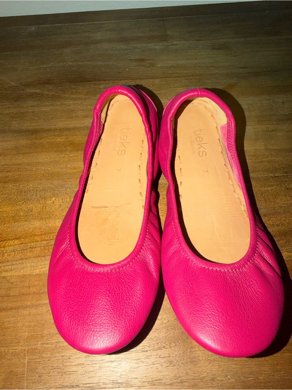Tieks Hot Pink Leather Ballet Flats
